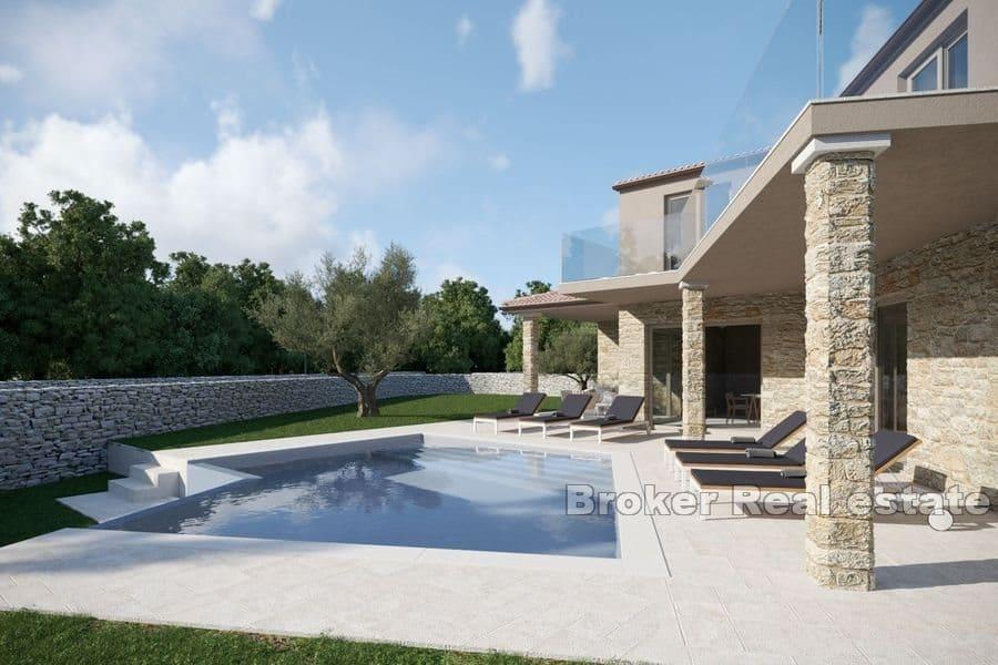 Porec - Haus mit Pool und Meerblick