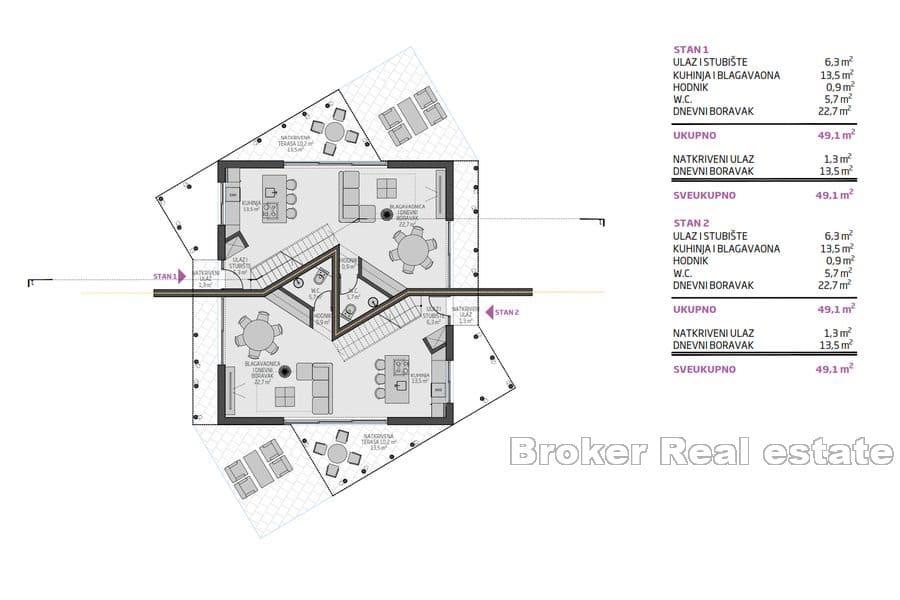 Novigrad - Dvojdom s bazénom