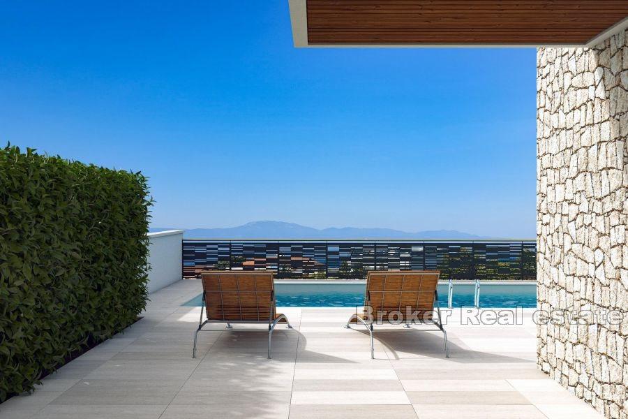 Wyspa Krk - Nowoczesny dom z widokiem na basen i morze