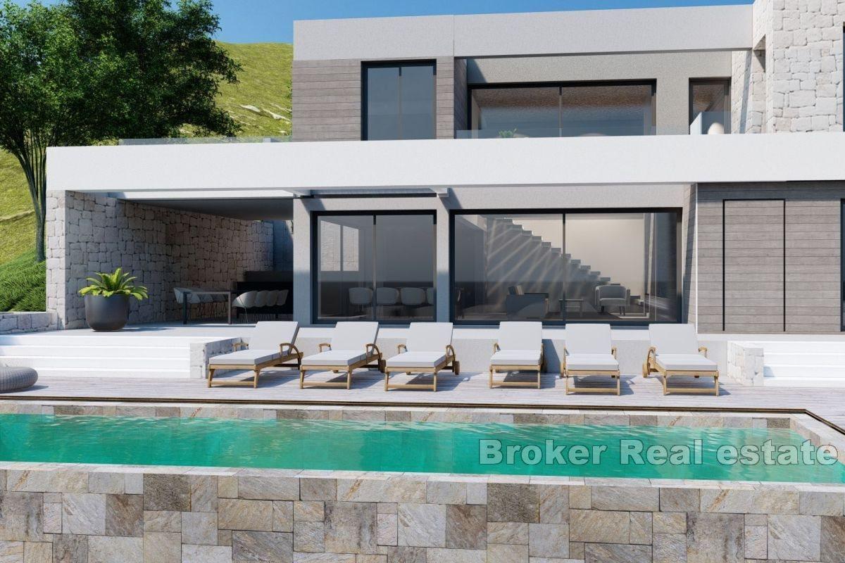 Terrain constructible avec un projet et une vue sur la mer