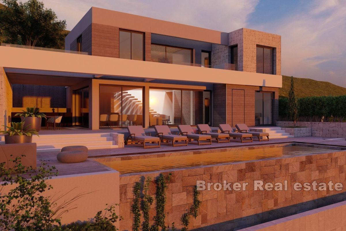 Terrain constructible avec un projet et une vue sur la mer