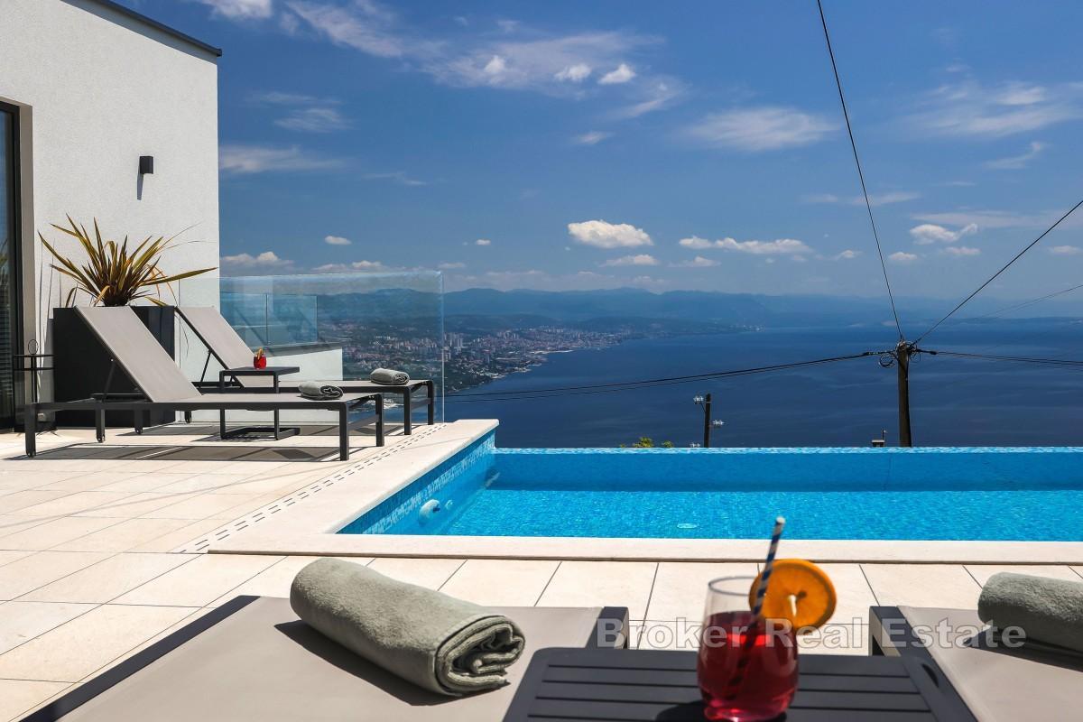 Villa med panoramautsikt över Kvarnerbukten