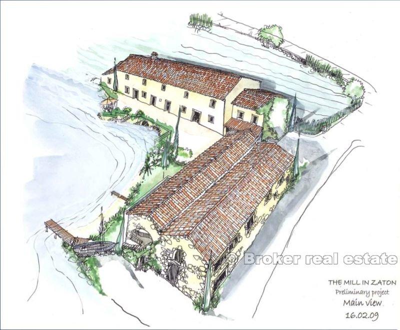 Zaton nær Dubrovnik - Old Mill Houses complex i bukten