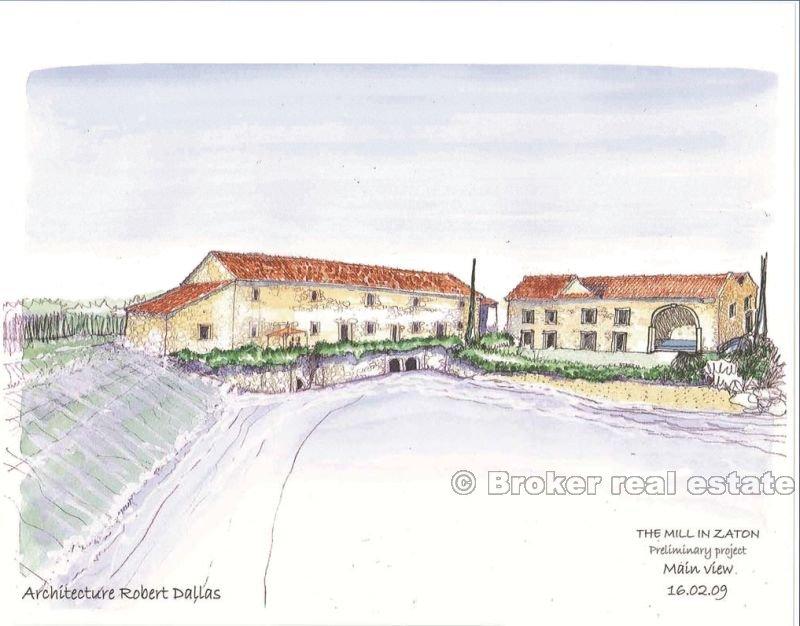 Zaton nær Dubrovnik - Old Mill Houses complex i bukten