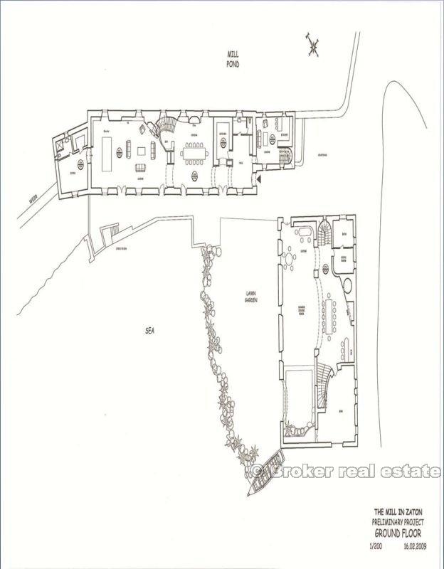 Zaton nær Dubrovnik - Old Mill Houses complex i bukten