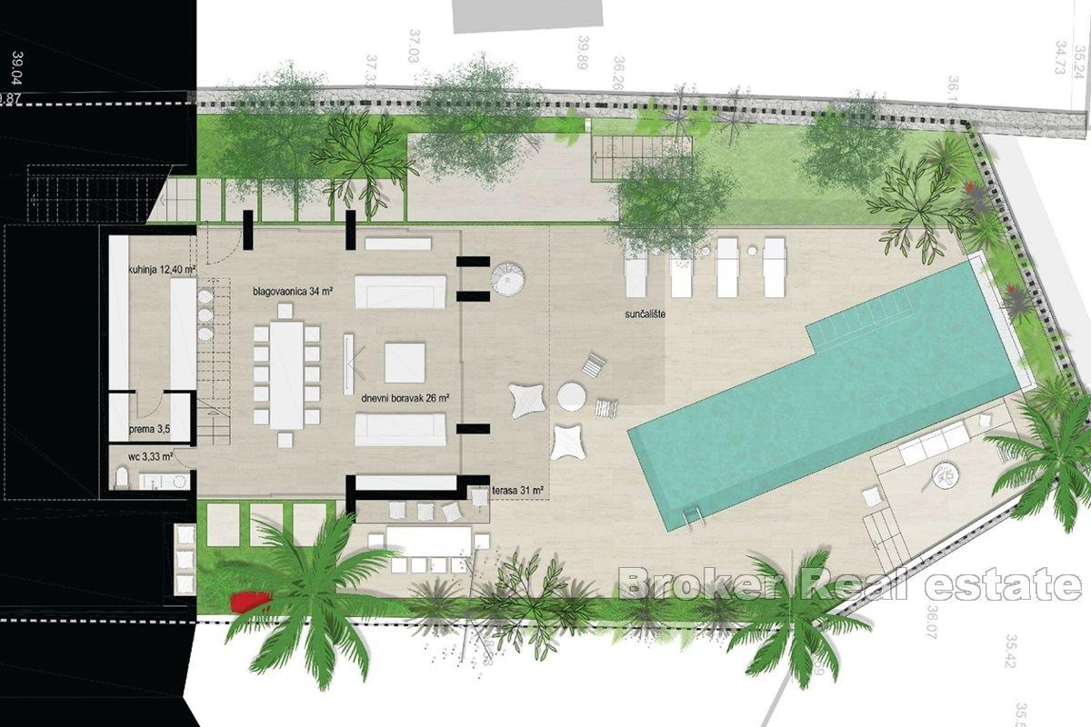 Byggeland nær stranden