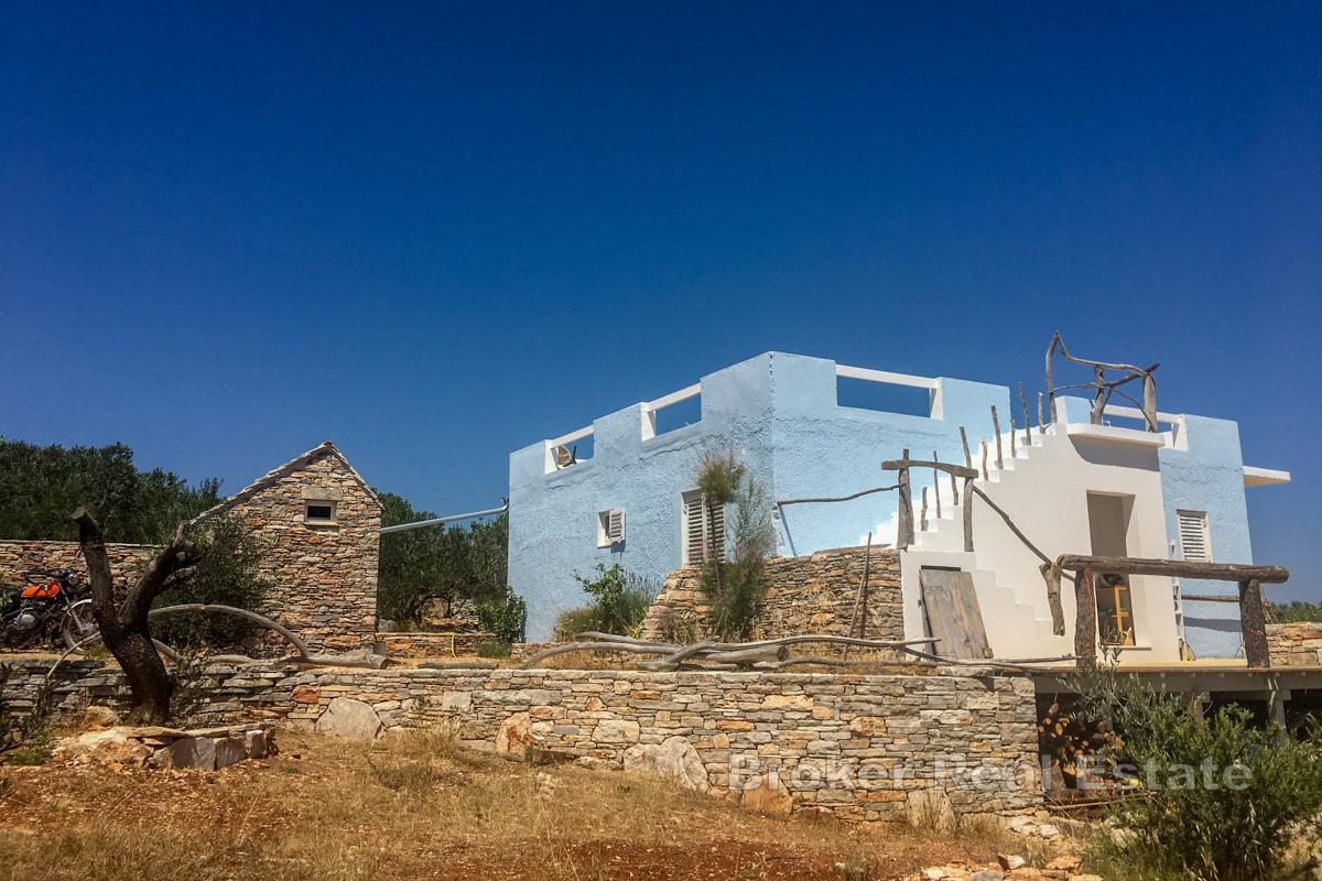 Rymlig fastighet med olivlund och havsutsikt