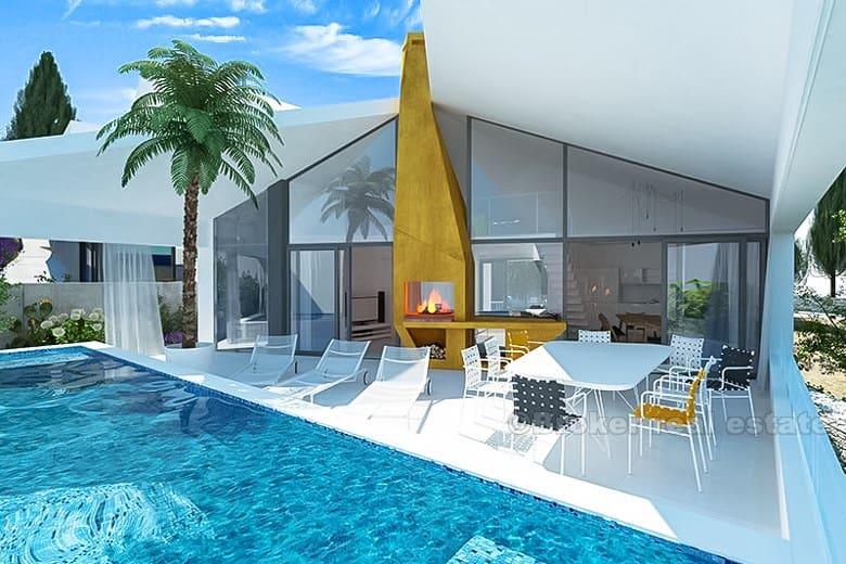 Ön Brac, villa med havsutsikt