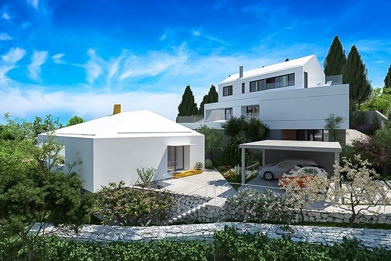 Ön Brac, villa med havsutsikt