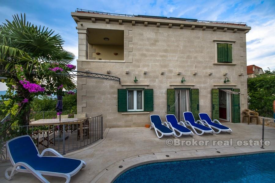 Island of Brac - stone house with swimming pool and panoramic view