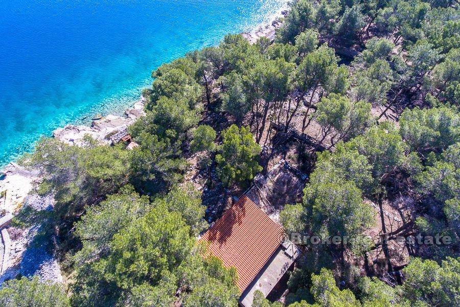 Île de Brac, terrain, première rangée de la mer