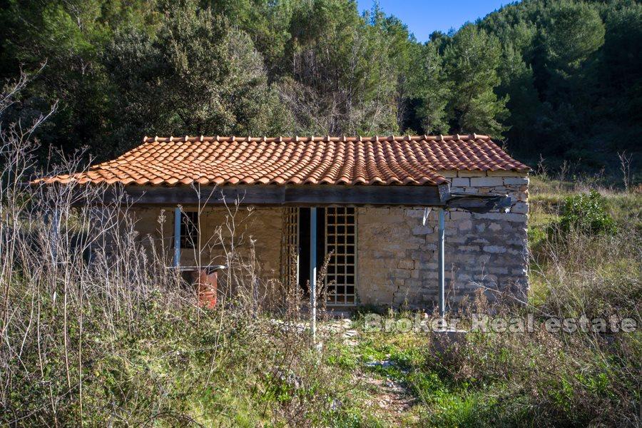 Isola di Korcula, antica casa in pietra con vista sul mare