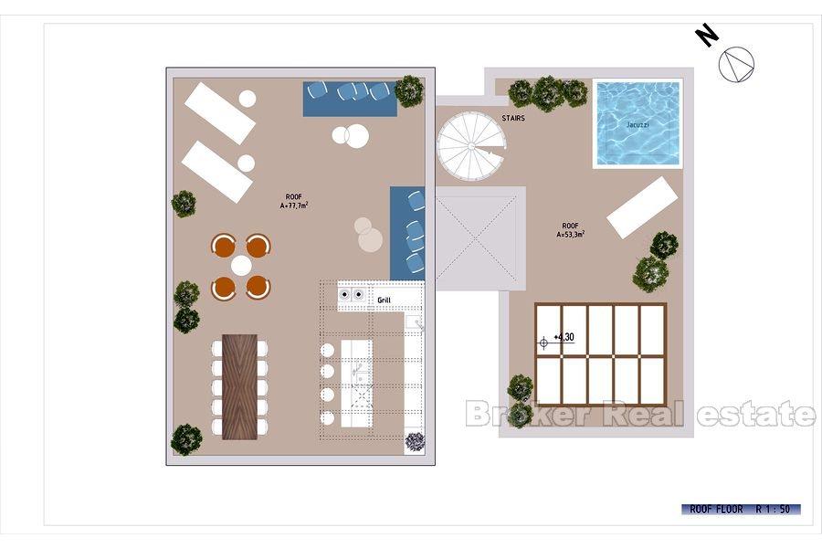 near Rogoznica. Luxury villa with large pool, 80 meters from sea.