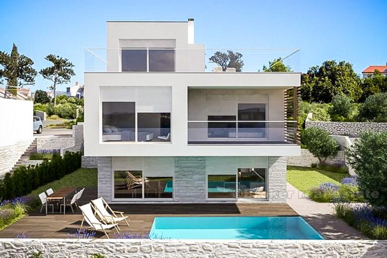 zone Rogoznica. Belle villa, en construction