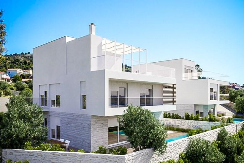 zone Rogoznica. Belle villa, en construction