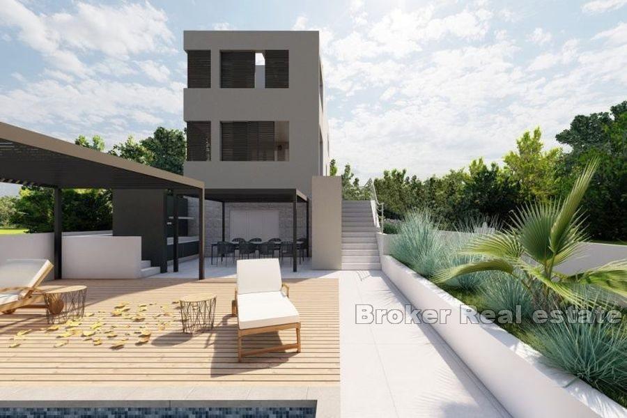 Kastela Riviera, neue, unfertige Villa, erste Reihe zum Meer