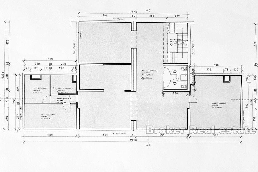 Splitt - Forretningslokale i to etasjer