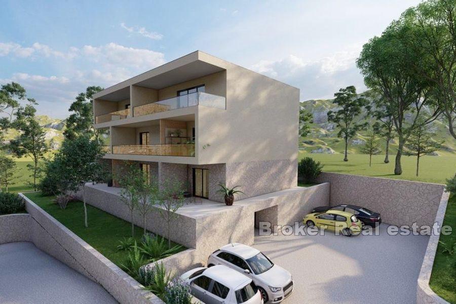 Kaštela - Mark med utsikt och projekt för 2 byggnader