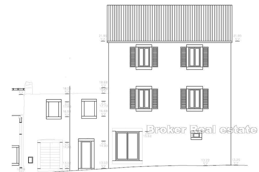 Wyspa Brač - Kamienna posiadłość do rekonstrukcji z pozwoleniem i widokiem