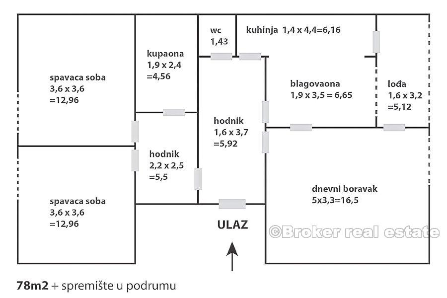 Split, Kman, appartement de deux chambres