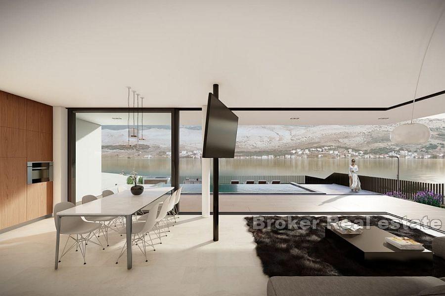 Ostrov Pag - Nová vila s bazénem, první řada k moři