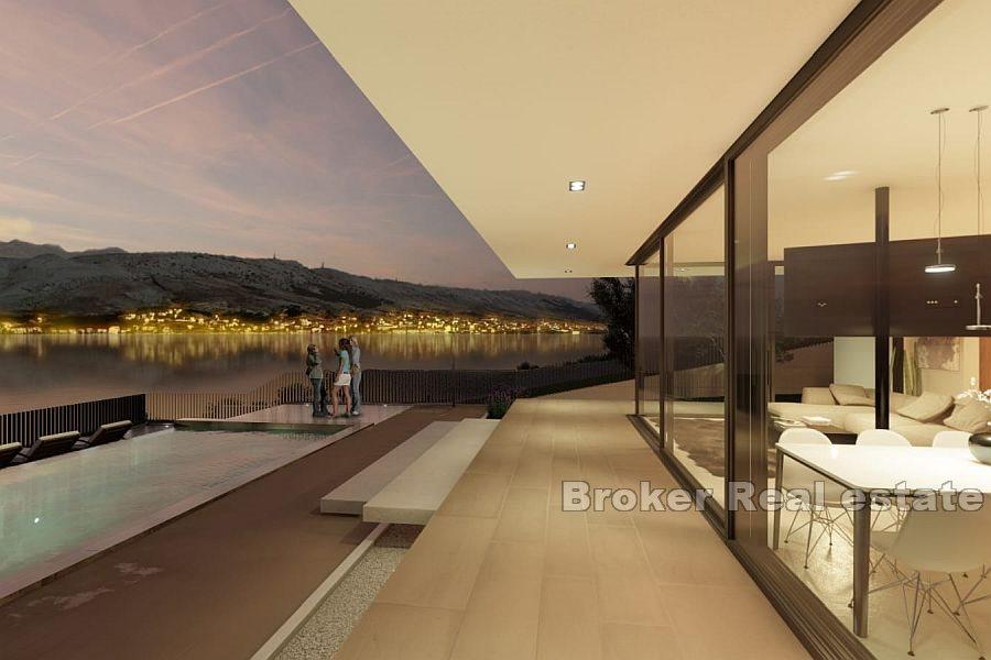 Ostrov Pag - Nová vila s bazénem, první řada k moři