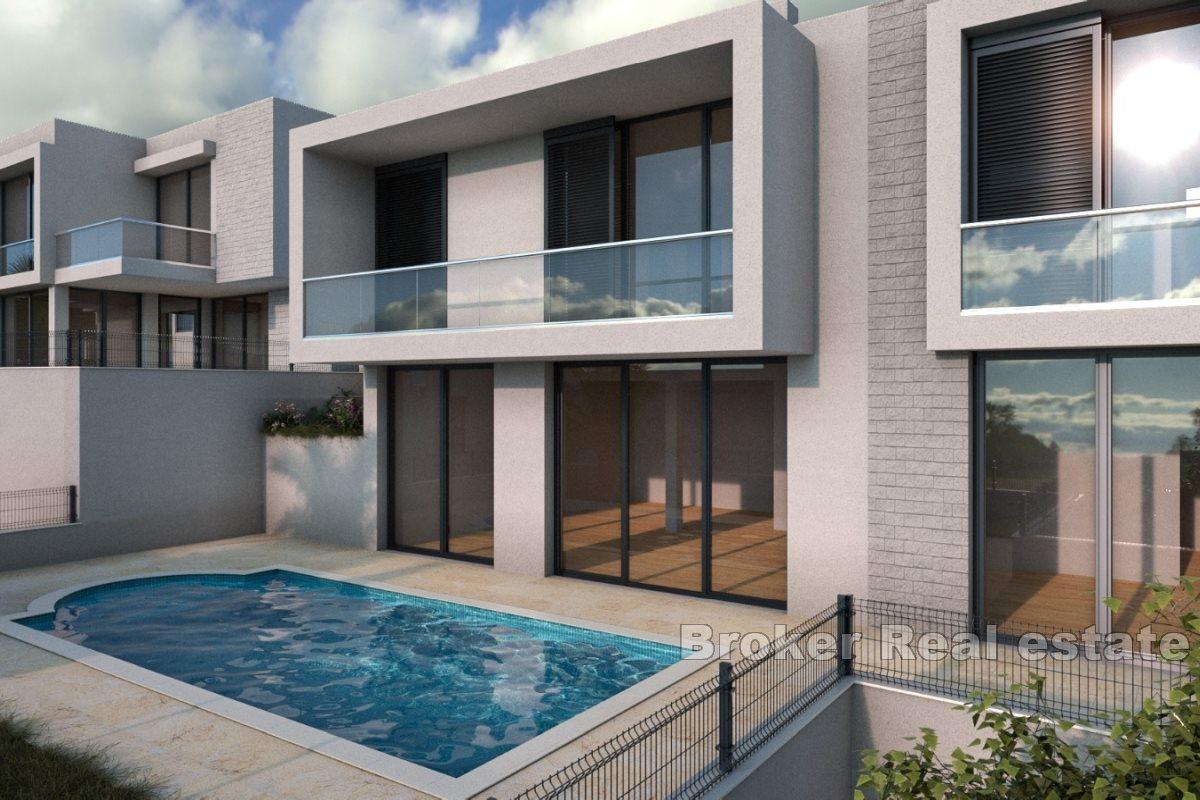 Villa with a pool and sea view near the coast