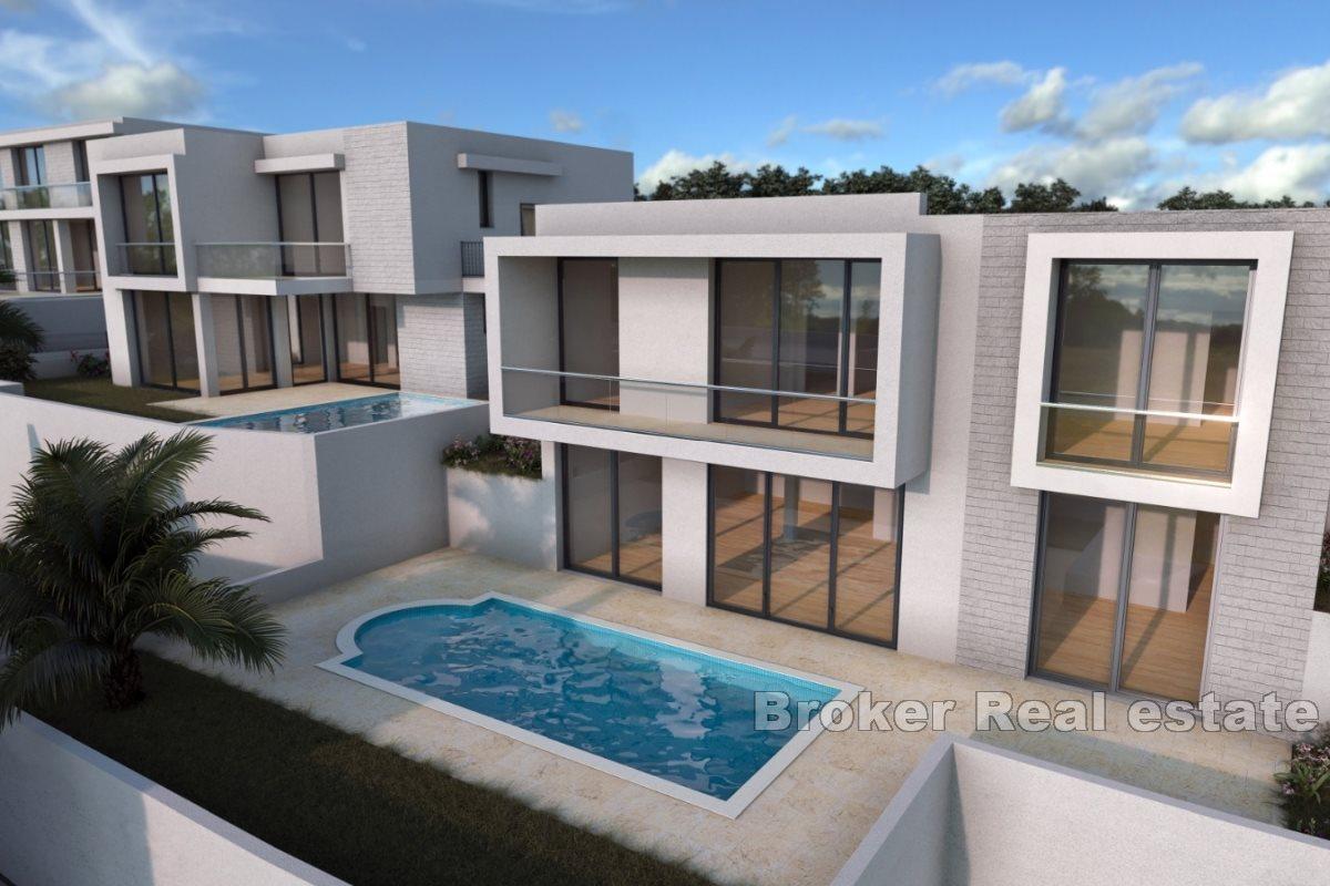 Villa with a pool and sea view near the coast