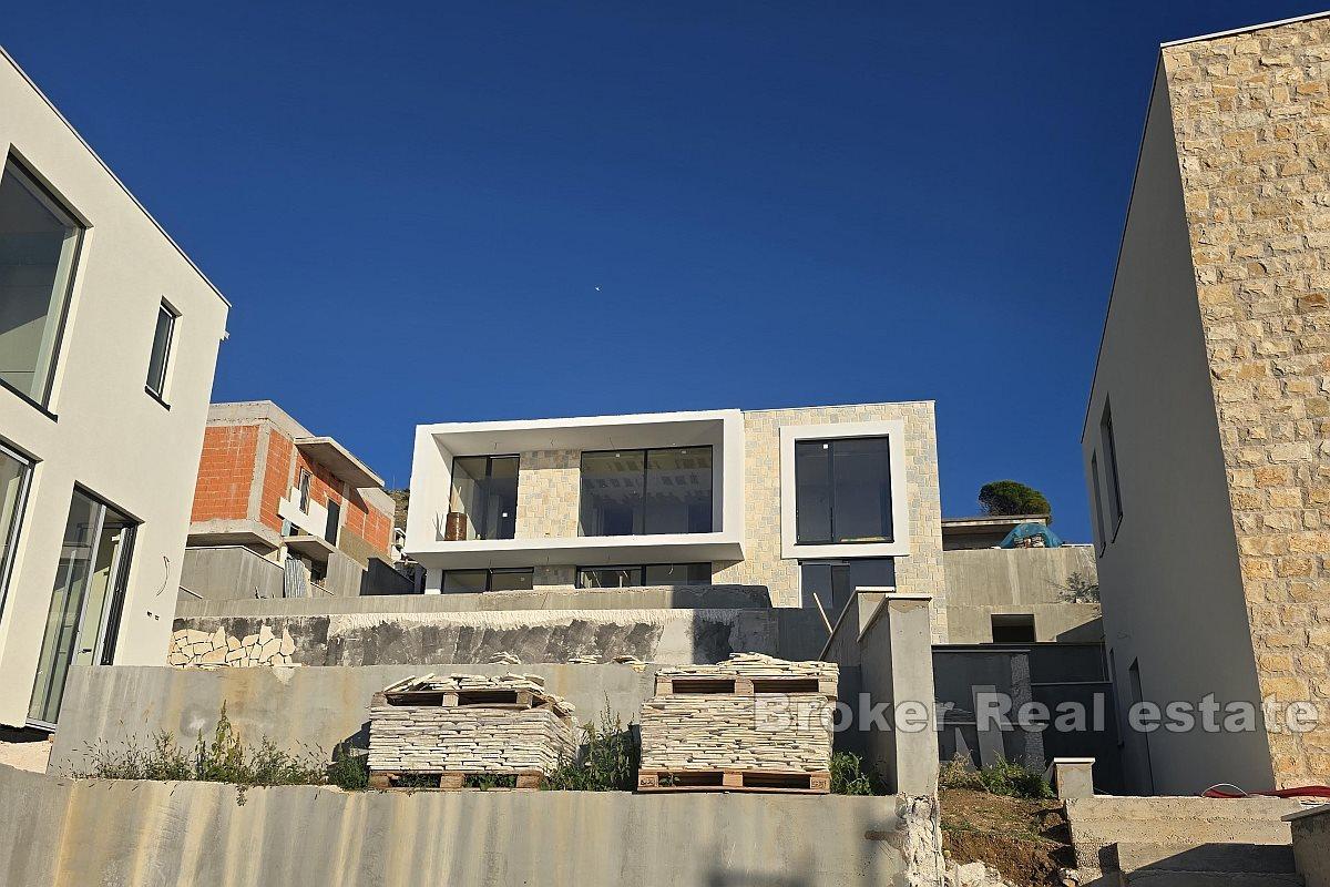 Villa with a pool and sea view near the coast
