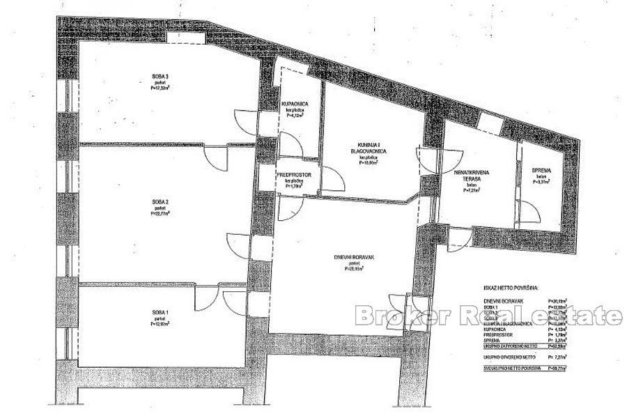 Split, Center, tre roms leilighet, ved sjøen