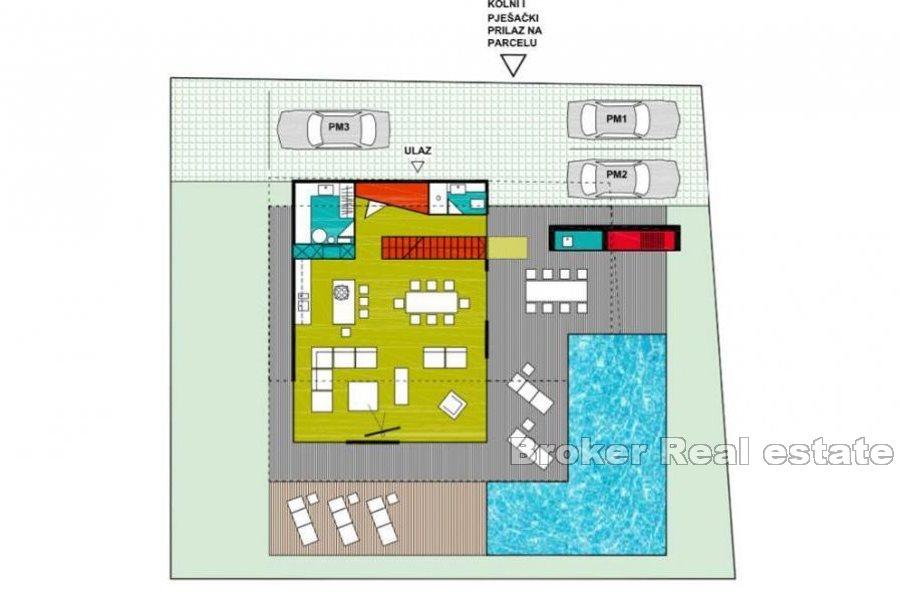 Vicino a Spalato, villa con piscina, in fase di sviluppo
