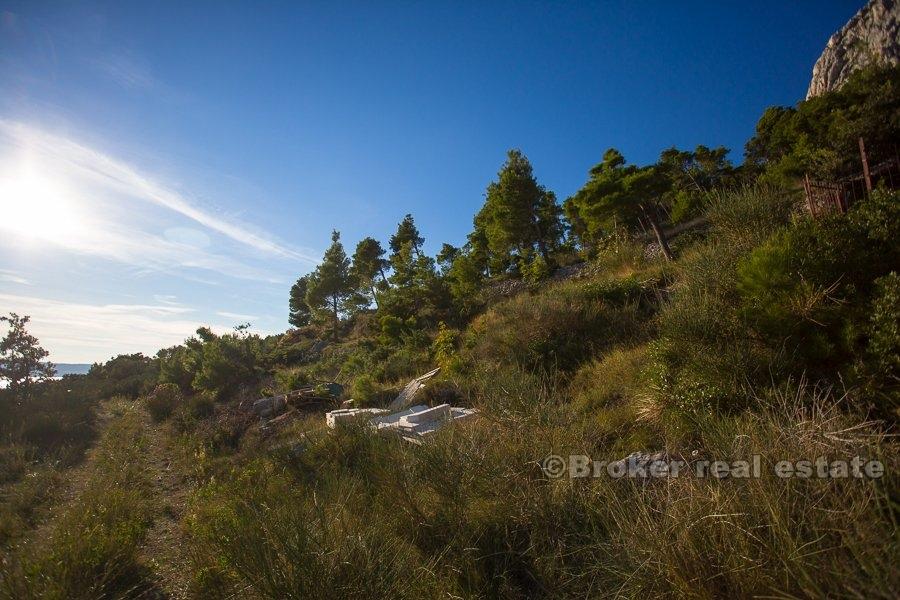 Omis, erbaut Land mit Meerblick