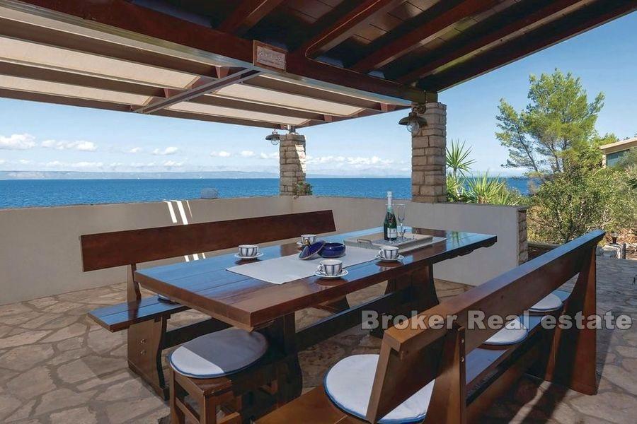 Øya Korcula, unik stein villa første rad til sjøen