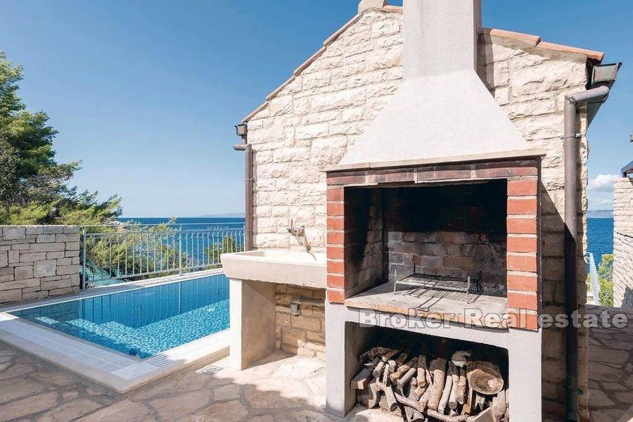 Øya Korcula, unik stein villa første rad til sjøen