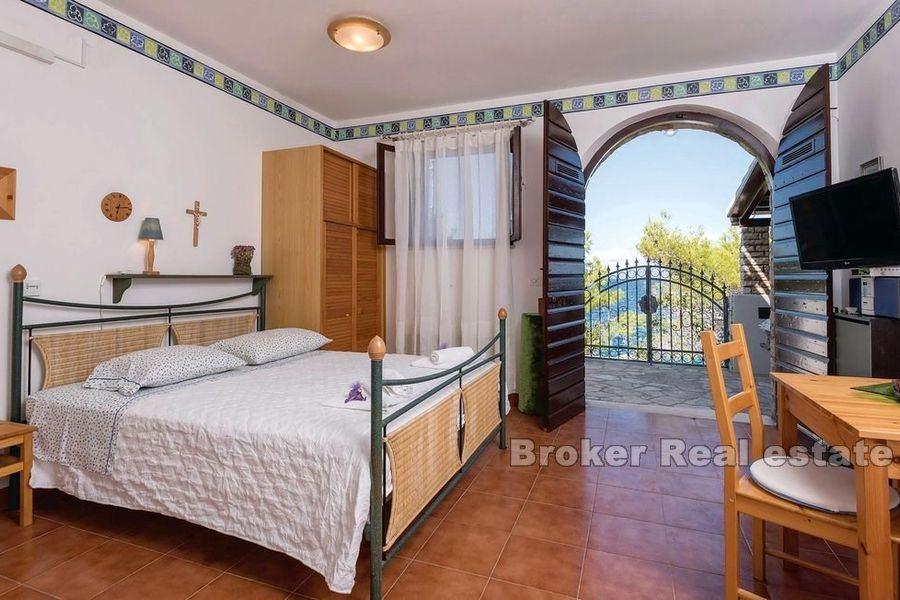 Øya Korcula, unik stein villa første rad til sjøen