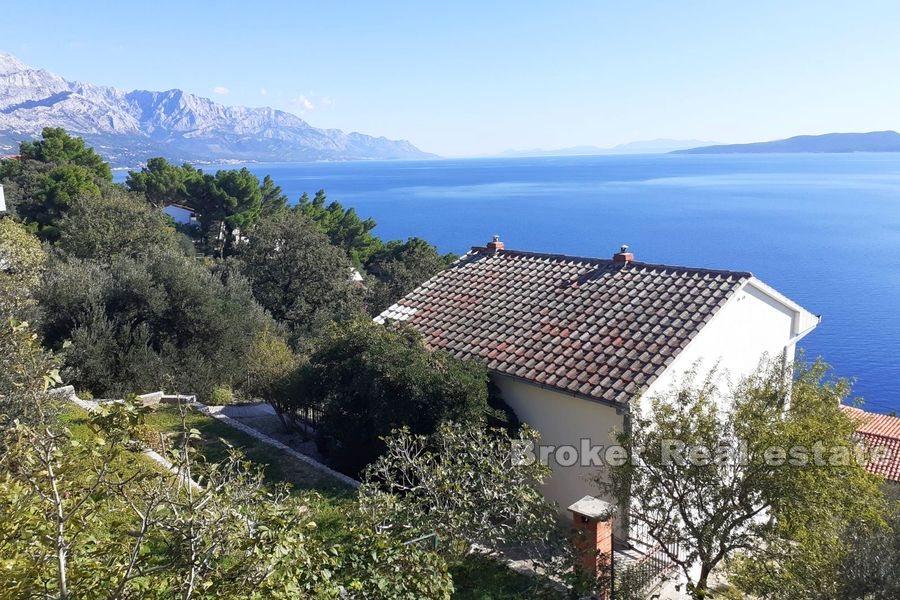 Near Omis, house with open sea view