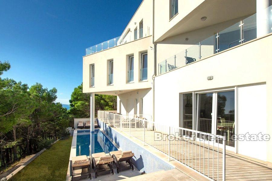 Near Omis, newly built villa first row to the sea