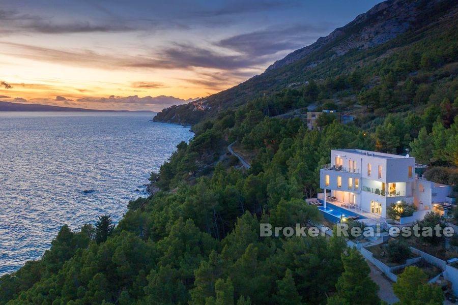 Near Omis, newly built villa first row to the sea
