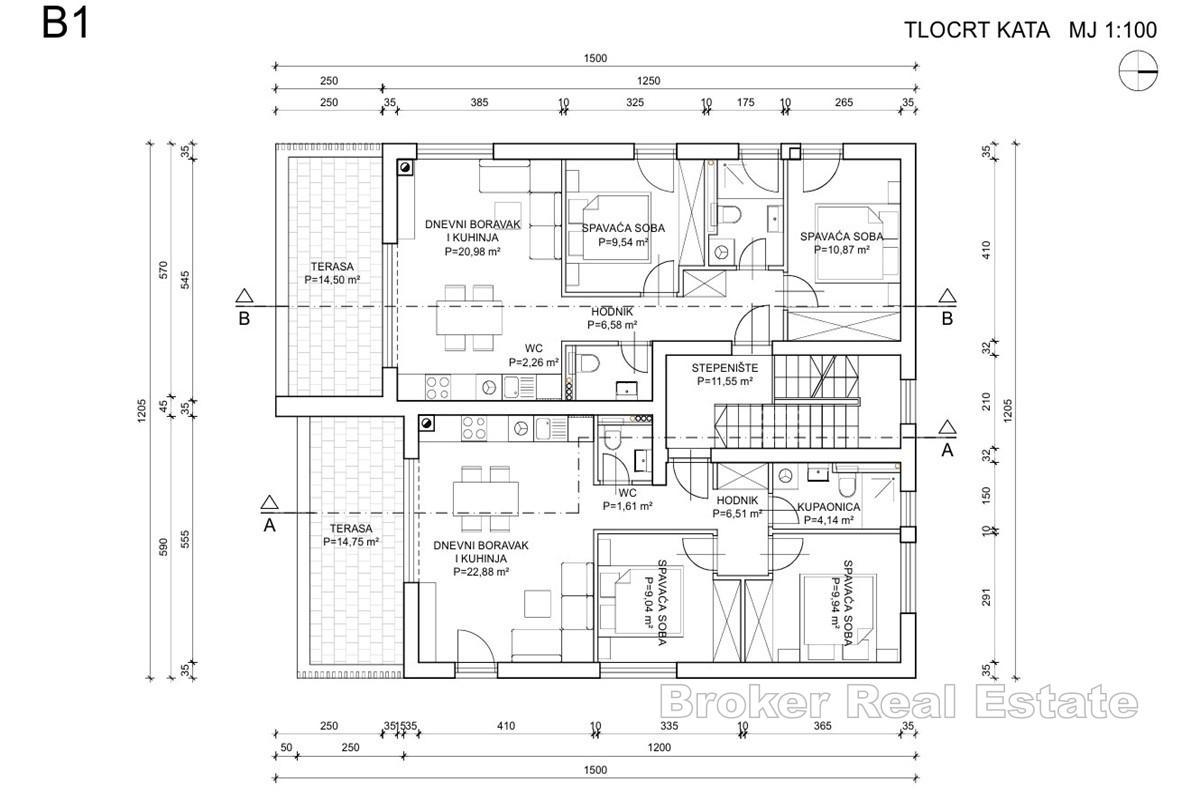 Appartements neufs de deux chambres en première ligne de mer