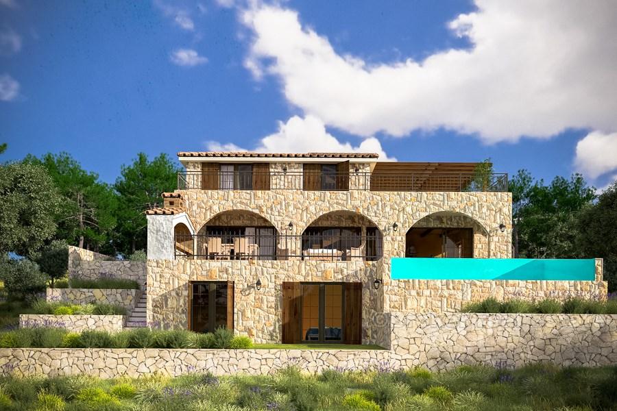 Rogoznica - Nově postavená tradiční vila s bazénem