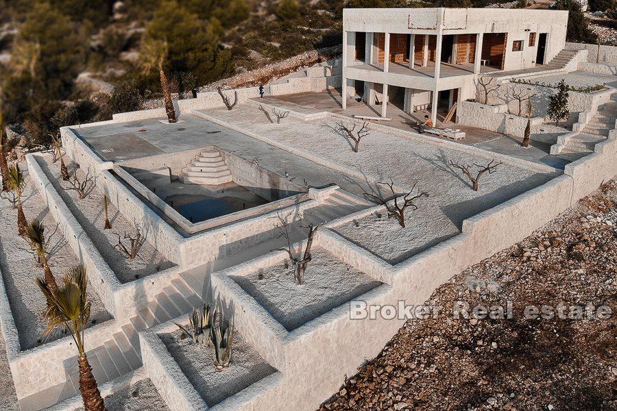 Rogoznica, seafront villa with swimming pool