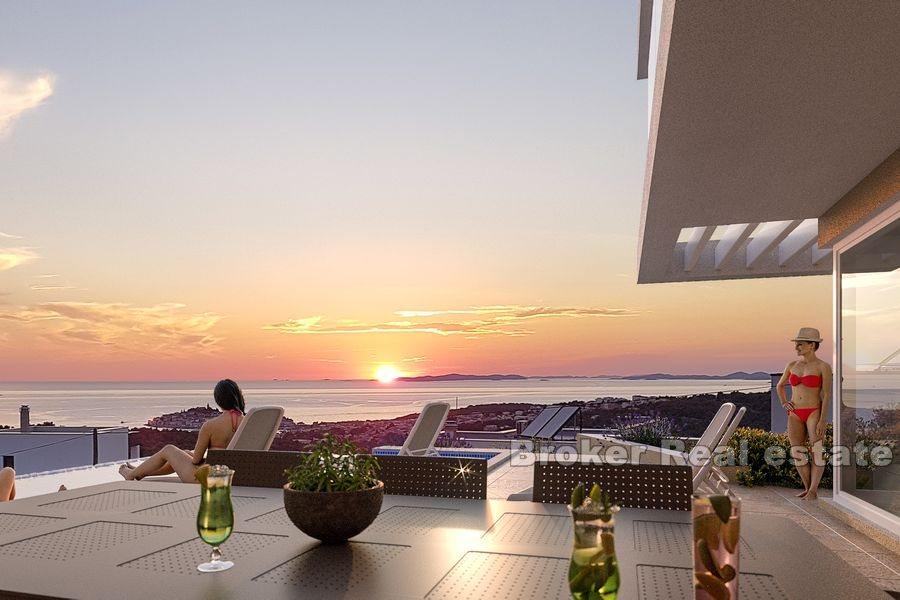 Primosten, villa i tre våningar med havsutsikt, under uppbyggnad