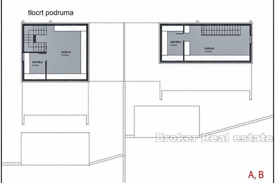 Omiš - dvojdomek s bazénem, ve výstavbě