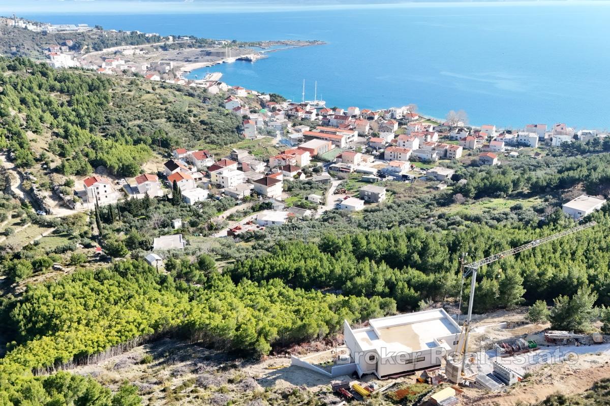 Villa im Bau mit Panoramablick auf das Meer