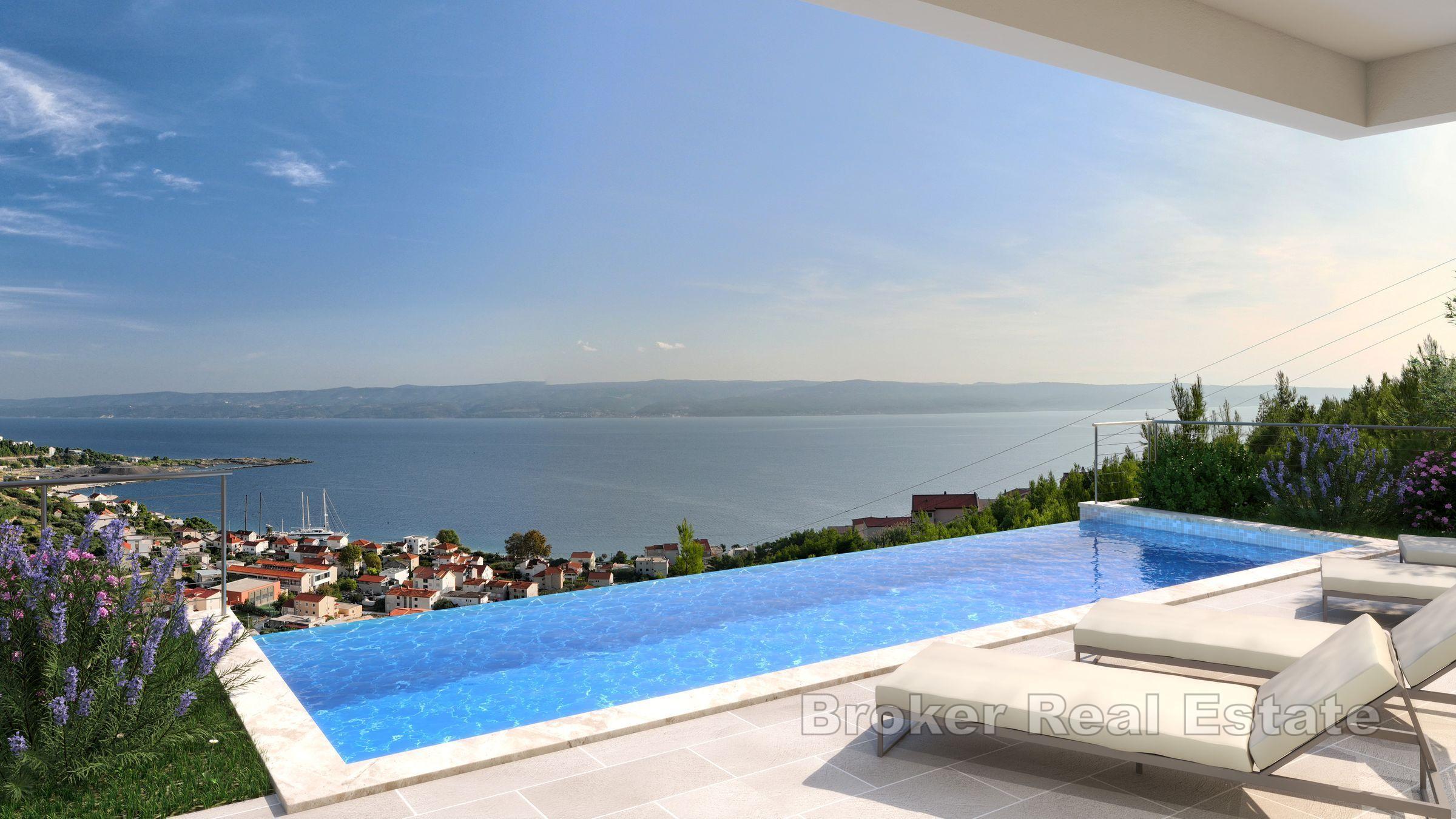 Luxusvilla mit Pool und Panoramablick auf das Meer