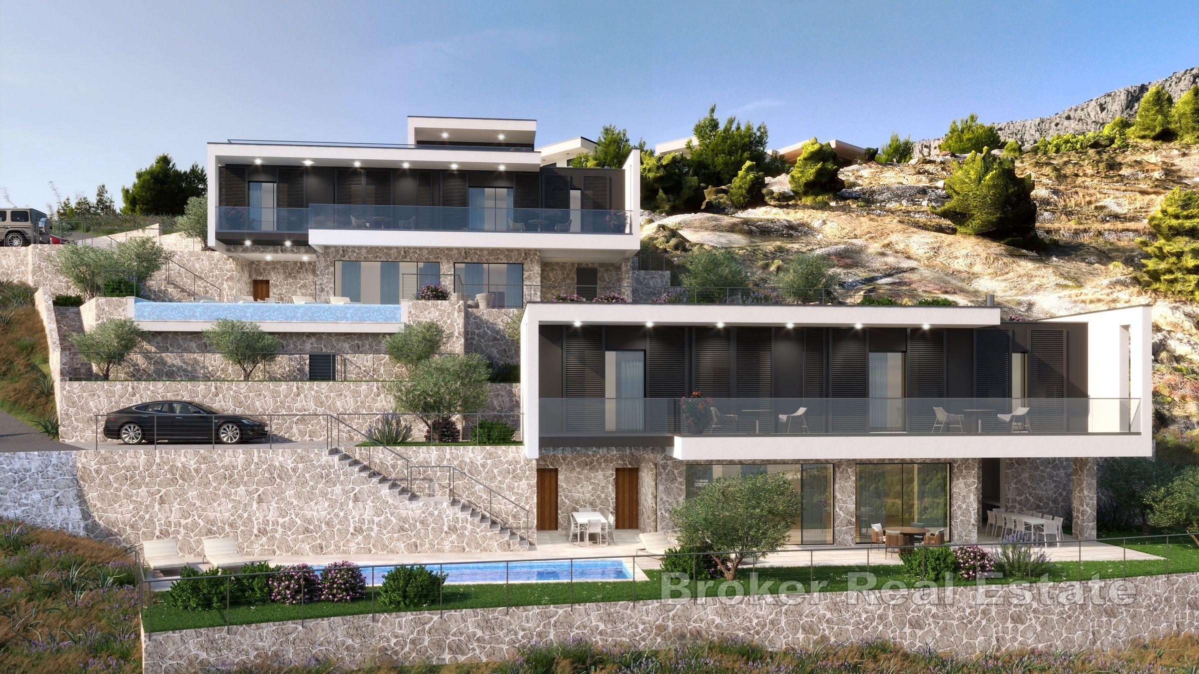 Luxusvilla mit Pool und Panoramablick auf das Meer