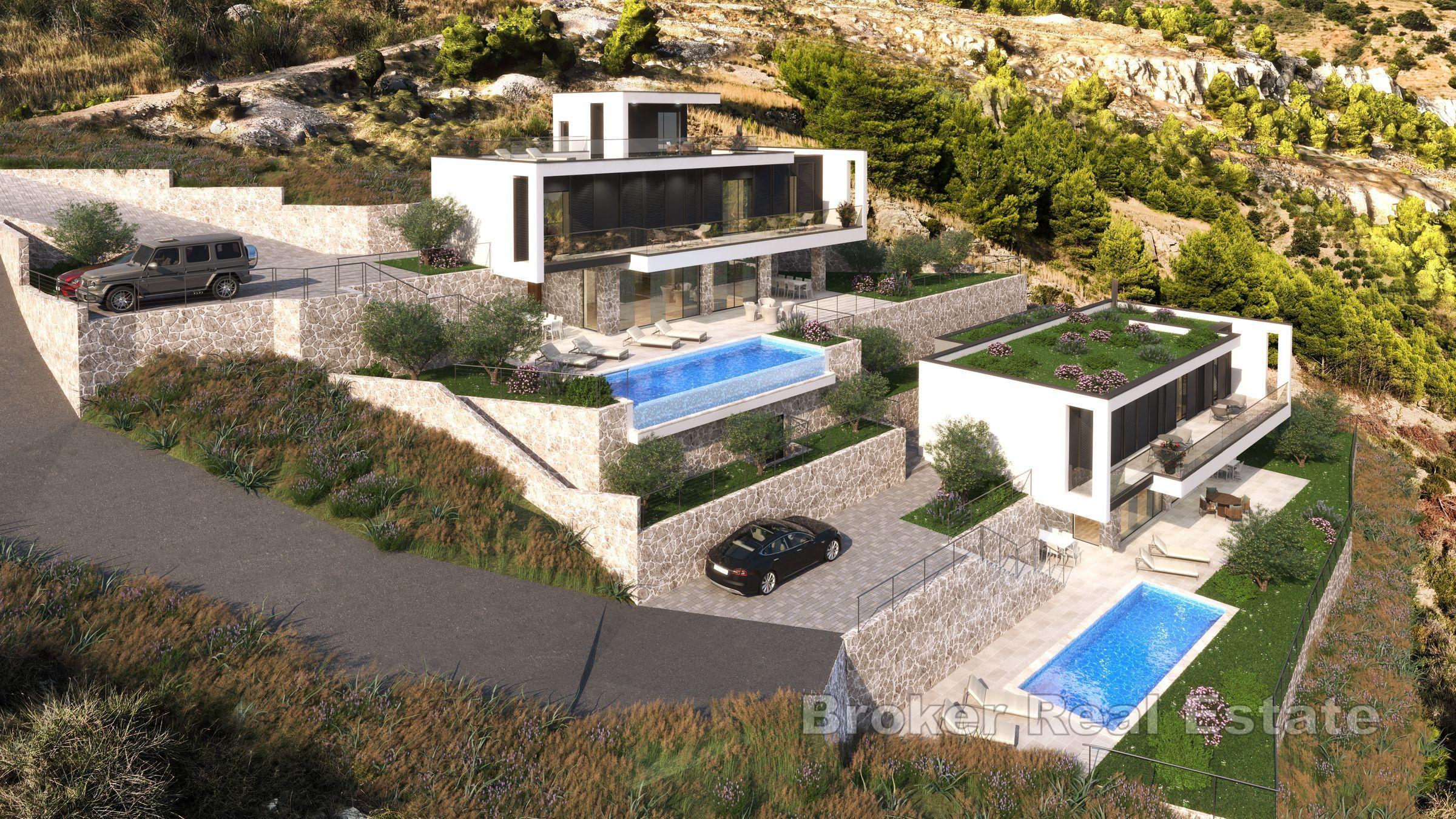 Luxusvilla mit Pool und Panoramablick auf das Meer