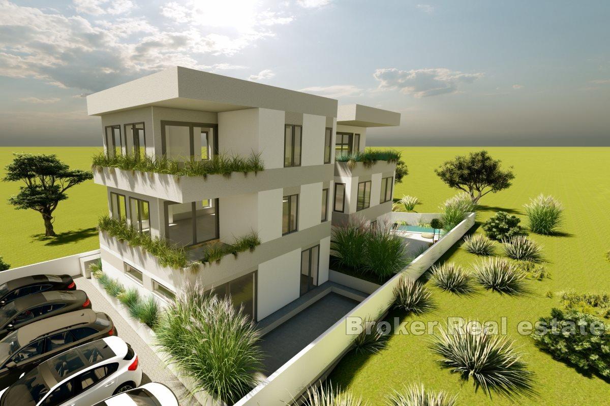 Modern apartment house with five apartments