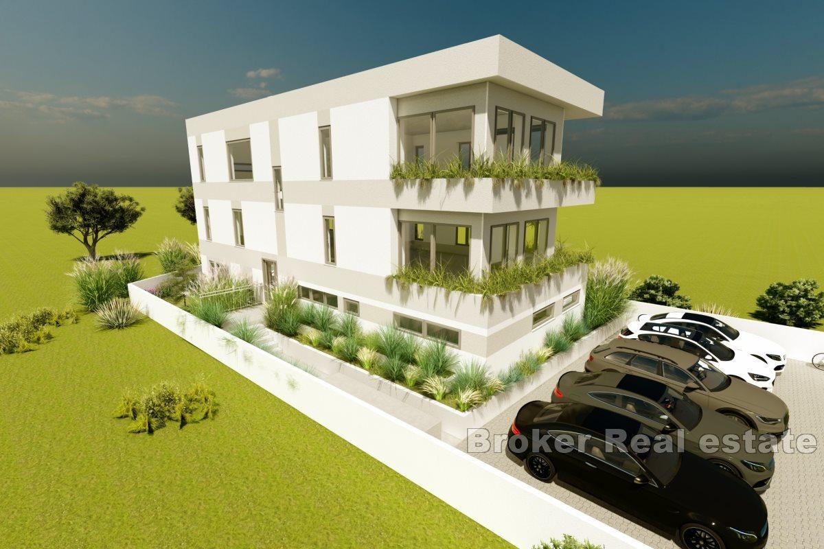 Modern apartment house with five apartments