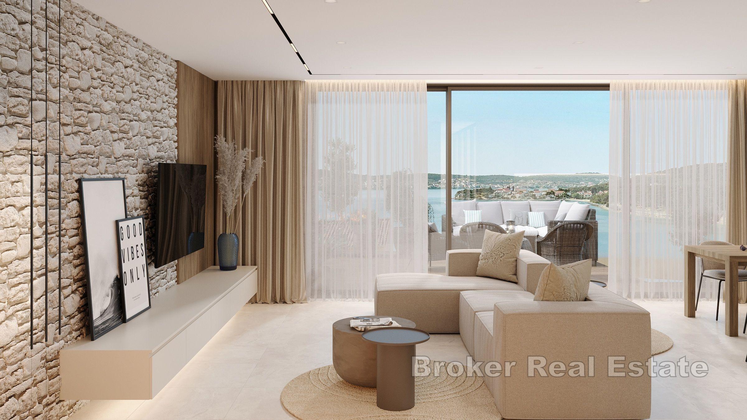 Moderne to-etasjes toppleilighet i en dominerende posisjon